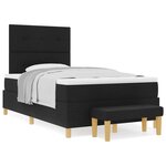 Lit à ressort vidaXL avec matelas et banc Noir 120x200 cm en tissu