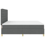 vidaXL Lit à ressorts avec matelas gris foncé 200x200 cm tissu