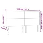 vidaXL Tête de lit à LED Bleu foncé 200x5x118/128 cm Velours