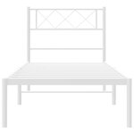 vidaXL Cadre de lit métal sans matelas et tête de lit blanc 100x200 cm