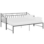 vidaXL Cadre de canapé-lit extensible sans matelas Noir Métal 90x200cm