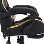 vidaXL Fauteuil de jeux vidéo avec repose-pied Doré et noir Similicuir