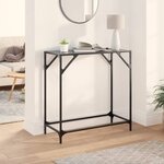 vidaXL Table console avec dessus en verre noir 80x35x81 cm acier