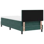 Lit Box Spring vidaXL avec matelas et LED vert foncé 90x190 cm en velours
