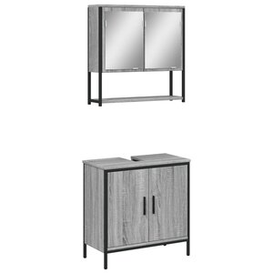 vidaXL Ensemble de meubles de salle de bain 2 Pièces Sonoma gris