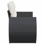 vidaXL Canapé de jardin avec coussins 2 places noir résine tressée