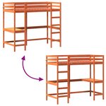 vidaXL Lit superposé sans matelas cire marron 100x200 cm pin massif