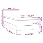 vidaXL Sommier à lattes de lit avec matelas et LED Noir 80x200cm Tissu