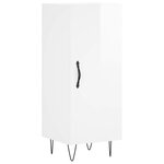 vidaXL Buffet haut Blanc brillant 34 5x34x180 cm Bois d'ingénierie