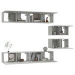 vidaXL Ensemble de meubles TV 6 Pièces Gris béton Bois d'ingénierie