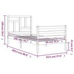 vidaXL Cadre de lit sans matelas 90x200 cm bois massif