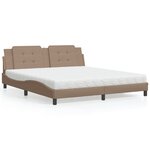 vidaXL Lit avec matelas cappuccino 180x200 cm similicuir