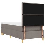 vidaXL Lit à sommier indépendant avec matelas et banc taupe 90 x 190 cm Tissu