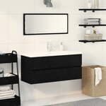 vidaXL Cabinet sous lavabo avec lavabo intégré en bois d'ingénierie chêne noir