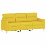vidaXL Ensemble de canapés 4 Pièces avec coussins Jaune clair Tissu