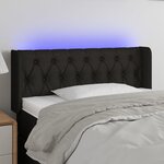 vidaXL Tête de lit à LED Noir 93x16x78/88 cm Tissu