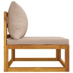 vidaXL Salon de jardin avec coussins 2 Pièces bois massif acacia