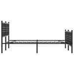 vidaXL Cadre de lit métal sans matelas avec pied de lit noir 140x200cm