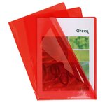 Sachet De 10 Pochettes Coin Pvc Lisse Haute Résistance 13/100e - A4 - Rouge - X 10 - Exacompta