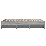 vidaXL Cadre de lit sonoma gris 135x190 cm bois d'ingénierie