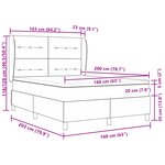 Lit box spring vidaXL avec matelas Noir 160x200 cm Velours