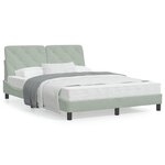 vidaXL Lit avec matelas gris clair 140x190 cm velours