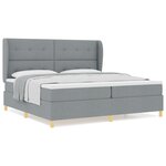 Lit à ressorts vidaXL avec matelas en gris clair  200x200 cm  tissu