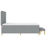 vidaXL Lit à Sommier Tapissier avec Matelas et Banc Gris Clair 140x190 cm Tissu