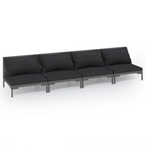Salon de jardin meuble d'extérieur ensemble de mobilier 4 pièces avec coussins résine tressée gris foncé 02_0016186