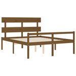 vidaXL Lit pour personne âgée sans matelas marron miel bois massif