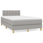 vidaXL Sommier à lattes de lit matelas LED gris clair 120x190 cm tissu