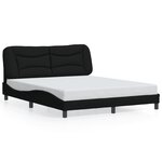 vidaXL Cadre de lit sans matelas noir 160x200 cm tissu