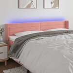 vidaXL Tête de lit à LED Rose 183x16x78/88 cm Velours