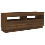 vidaXL Meuble TV avec lumières LED chêne marron 100x35x40 cm