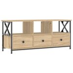 vidaXL Meuble TV chêne sonoma 102x33x45 cm bois d'ingénierie et fer