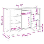 vidaXL Armoire lavabo de salle de bain noir 91x35x60 cm