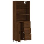 vidaXL Buffet haut Chêne marron 69 5x34x180 cm Bois d'ingénierie