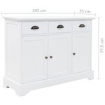 vidaXL Buffet avec 3 portes MDF et Bois de pin 105x35x77 5 cm