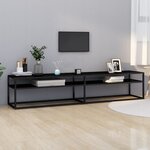 vidaXL Meuble TV noir 200x40x40 5 cm verre trempé