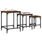 vidaXL Tables basses gigognes 3 Pièces chêne fumé bois d'ingénierie
