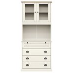 vidaXL Buffet haut VIGO blanc 80x40x176 cm bois massif de pin