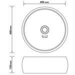 vidaXL Lavabo rond de luxe Blanc mat 40x15 cm Céramique