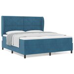 Literie Box Spring vidaXL avec matelas bleu foncé 180x200 cm en velours