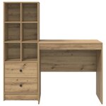 Bureau vidaXL avec Rangement Chêne Artisan Bois d'Ingénierie