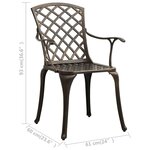 vidaXL Ensemble de bistro 5 Pièces Aluminium coulé Bronze