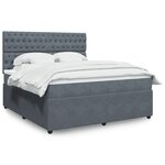 vidaXL Sommier à lattes de lit et matelas Gris foncé 180x200cm Velours