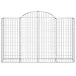 vidaXL Paniers à gabions arqués 15 Pièces 200x50x120/140 cm Fer galvanisé