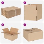 vidaXL Boîte Pliable 50 Pièces 20x15x10 cm Carton
