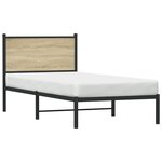 vidaXL Cadre de lit en métal sans matelas chêne sonoma 75x190 cm