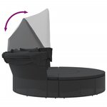 vidaXL Lit de repos d'extérieur avec auvent et coussins résine tressée